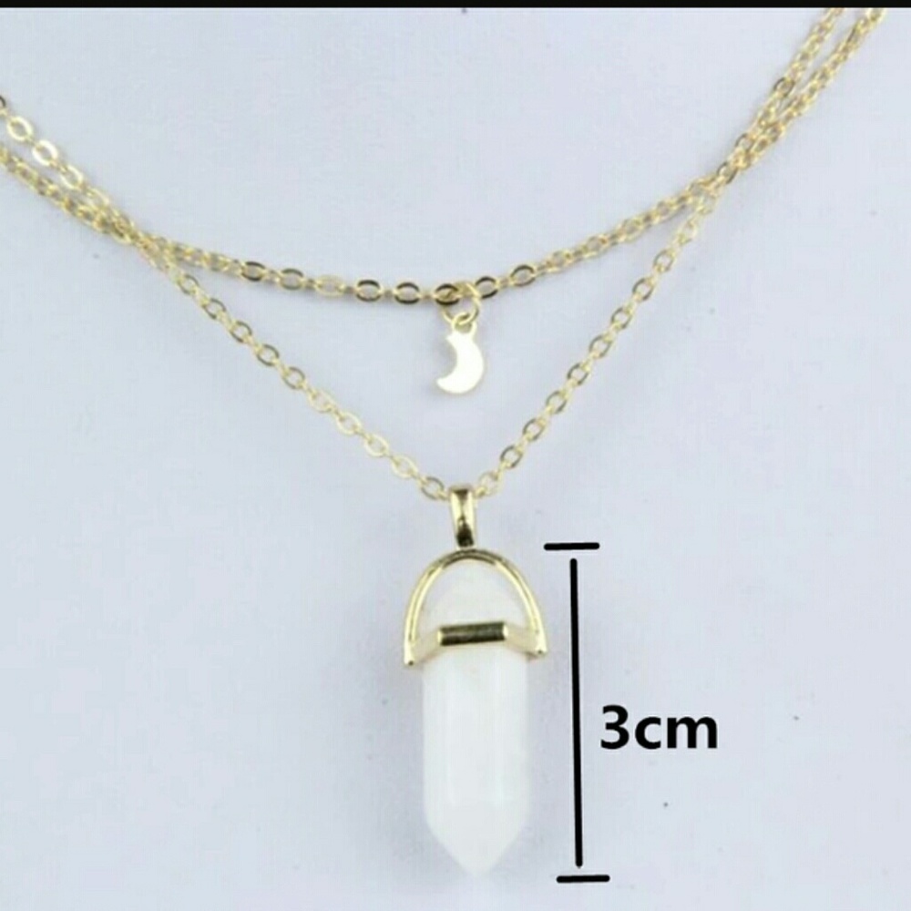 New Style Double Layer Moon Pendant&Neckalce - Picture 2 of 3